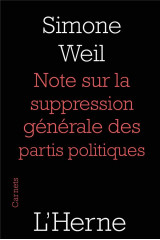 Notes sur la suppression generale des partis politiques