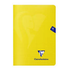 Mimesys cahier piqué a5 96 pages carreaux 5x5 couverture polypropylène - jaune