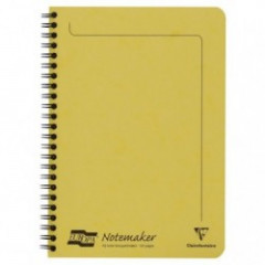 Notemaker europa cahier spirale  a5 120 pages détachables ligné - jaune