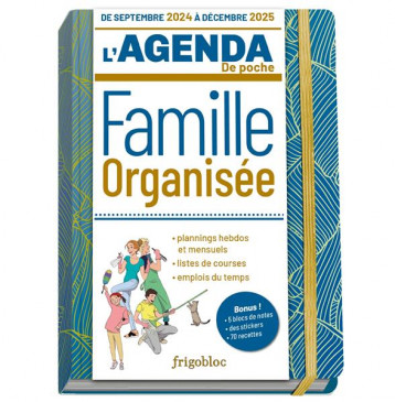 AGENDA DE POCHE 2025 DE LA FAMILLE ORGANISEE - BLEU (DE SEPT. 2024 A DEC. 2025) - COLLECTIF - NC