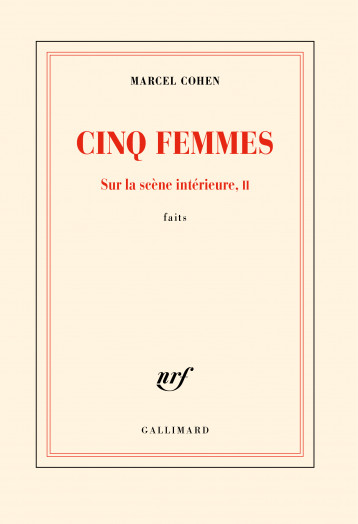 Cinq femmes - Cohen Marcel - GALLIMARD