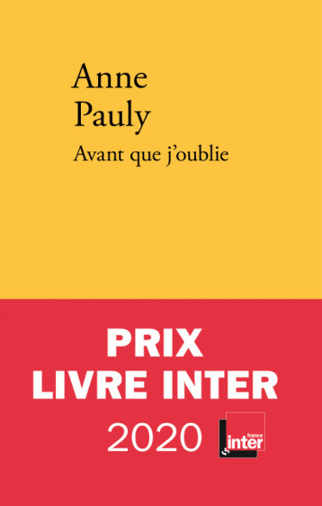 Avant que j'oublie - Pauly Anne - VERDIER