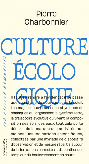 Culture écologique - Charbonnier Pierre - SCIENCES PO