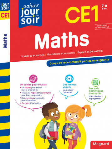 Maths CE1 - Cahier Jour Soir - Semenadisse Bernard, Wormser Michel - MAGNARD